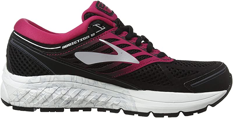 Brooks Women's Addiction 13 Running Shoe, Black/Pink/Grey, 11.5 D(W) US - image 2 of 3