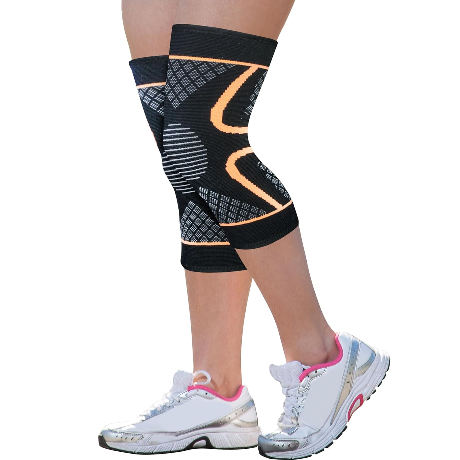SPRINGBOK Compression Knee Sleeve Brace for Men & Women (Pair), for Knee Pain, Workout Sports Knee Braces for Meniscus Tear ACL & Arthritis, Running, Weightlifting, Workout-Medium Size