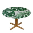thumbnail image 3 of HENGT Tropical Tablecloth,Forest Green Table Cloth.Green Table Cloth Round,Jungle Tablecloth for Birthday Parties Jungle Theme Party, Baby Showers,Jungle Themed Party Round Tablecloth White, 3 of 7