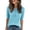113#Light Blue, variant on Women Summer Knit Shirt Blouse V Neck Short Sleeve Pullover Sweater Tops Camel 2XL
