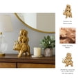 thumbnail image 5 of Stacked Elephant Sculpture with Raised Trunk Detail for Home Decor - Ornaments for Bathroom, Office, and Living Room Display - Figurine for Shelf or Coffee Table - 10", Gold & Metallic, 5 of 13
