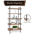 thumbnail image 7 of Dulce Domi 5 Shelf Metal Bookcase Sturdy 5 Tier Wood Shelf Max 33 lb, Black, 7 of 7