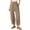 Brown, variant on Women Cotton Casual Pants Cross Cuff Detail Loose Fit Comfortable L Size Black