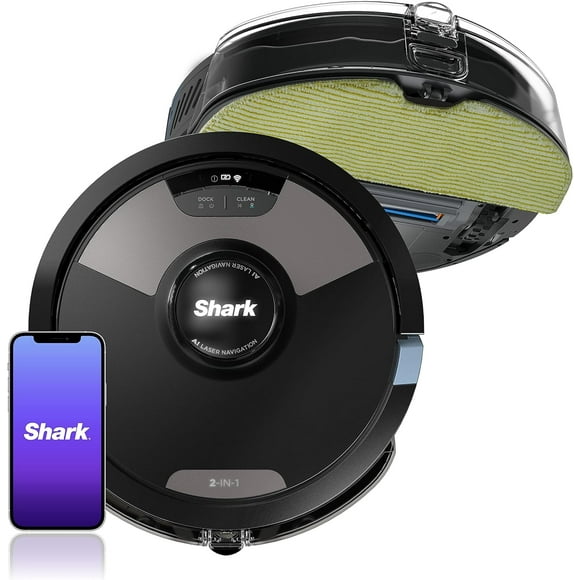 REFURBISHED - Shark AI Ultra Robot Vacuum and Mop with Matrix Clean Navigation, CleanEdge Technology, Perfect for Pet Hair, Compatible with Alexa, Black