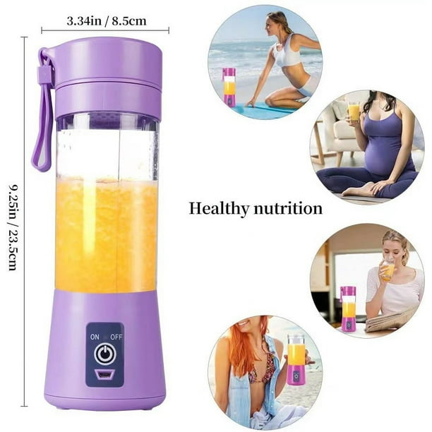 Vaso de licuadora portatil rosa 380 ml licuadora electrica USB mini licuadora licuadora portatil para batidos y batidos jugos seis piezas perfectas para licuar Walmart en linea