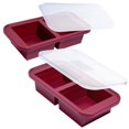 thumbnail image 1 of Bandeja para congelador Souper Cubes de silicona de 500 ml con tapa, paquete de 2 unidades, color arándano, 1 of 5