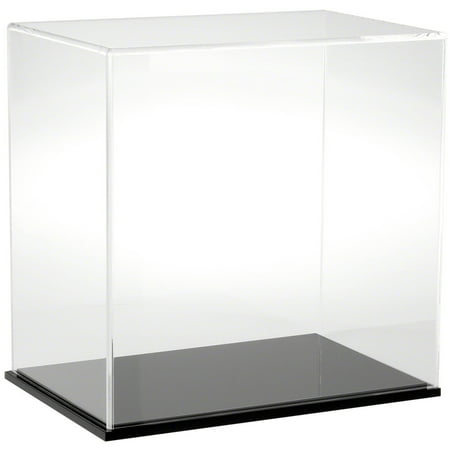 Plymor Clear Acrylic Display Case with Black Base, 12" W x 8" D x 12" H