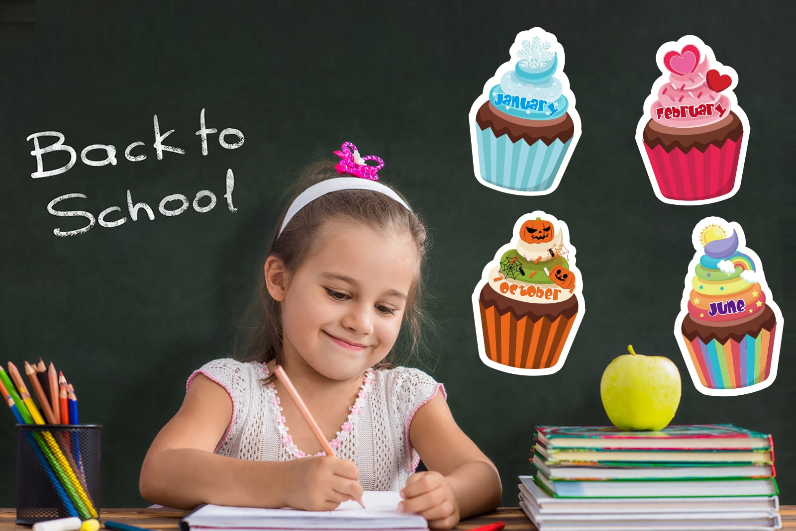WaaHome Birthday Cupcake Cutouts Classroom Bulletin Australia | Ubuy