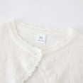 thumbnail image 4 of XQYLOS Baby Girls Knitted Cardigan Shawl Hollow Out Pure Cotton Cute Lightweight Spring Autumn Air Conditioning Cardigan Cozy Cover Up with Skirt for Toddler Kids Open Front, 4 of 6