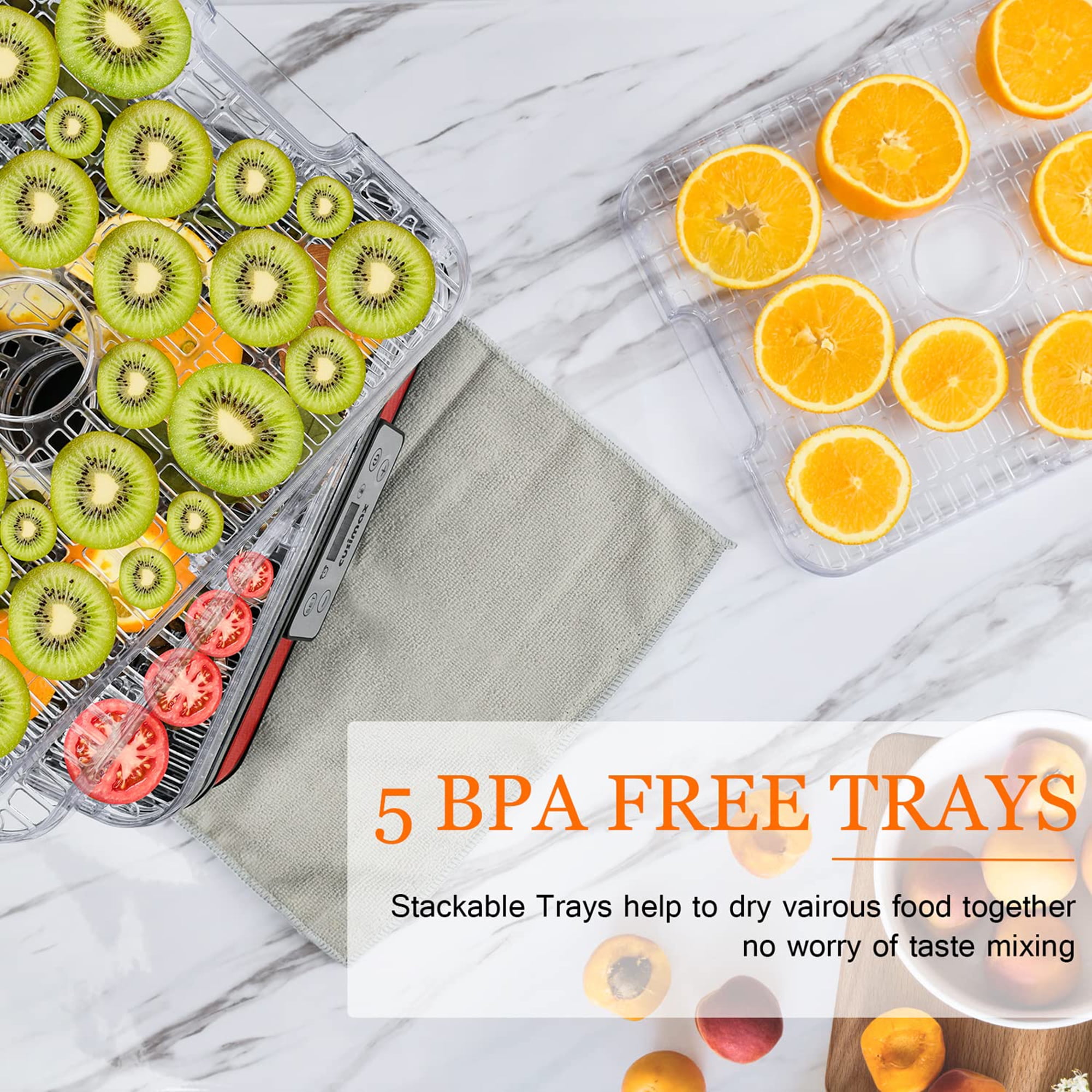 Buy 5 Trays Food Dehydrator Machine, Digital Timer and Temperature