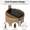 thumbnail image 6 of Wicker Water Hyacinth Freestanding Toilet Paper Holder Stand with Storage, Farmhouse Cove Toilet Paper Stand for Rolls with Cloth Lining, Tissue Holder for Bathroom Decor with Shelf, 6 of 8