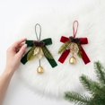 thumbnail image 5 of Christmas Hanging Ornament Set,Assorted Bow Bell Decorations With Pinecone Accents, Holiday Tree Ornaments For Christmas Tree, Wreath, Garland, Indoor Home Decor(Style E), 5 of 5