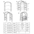 thumbnail image 4 of 7 FT Elegant Garden Trellis Arch with Gate – Romantic Metal Wedding Arch for Climbing Roses & Flowers, Decorative Steel Arbor for Ceremonies, Backyard, Patio or Lawn, Classic Black, 4 of 4