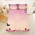 thumbnail image 5 of Manfei Happy Halloween Bats Bed Sheets,Countryside Botanical Floral Full Size Sheets,Pink,4 Pieces,1 Flat Sheet, 1 Fitted Sheet and 2 Pillowcases, 5 of 6