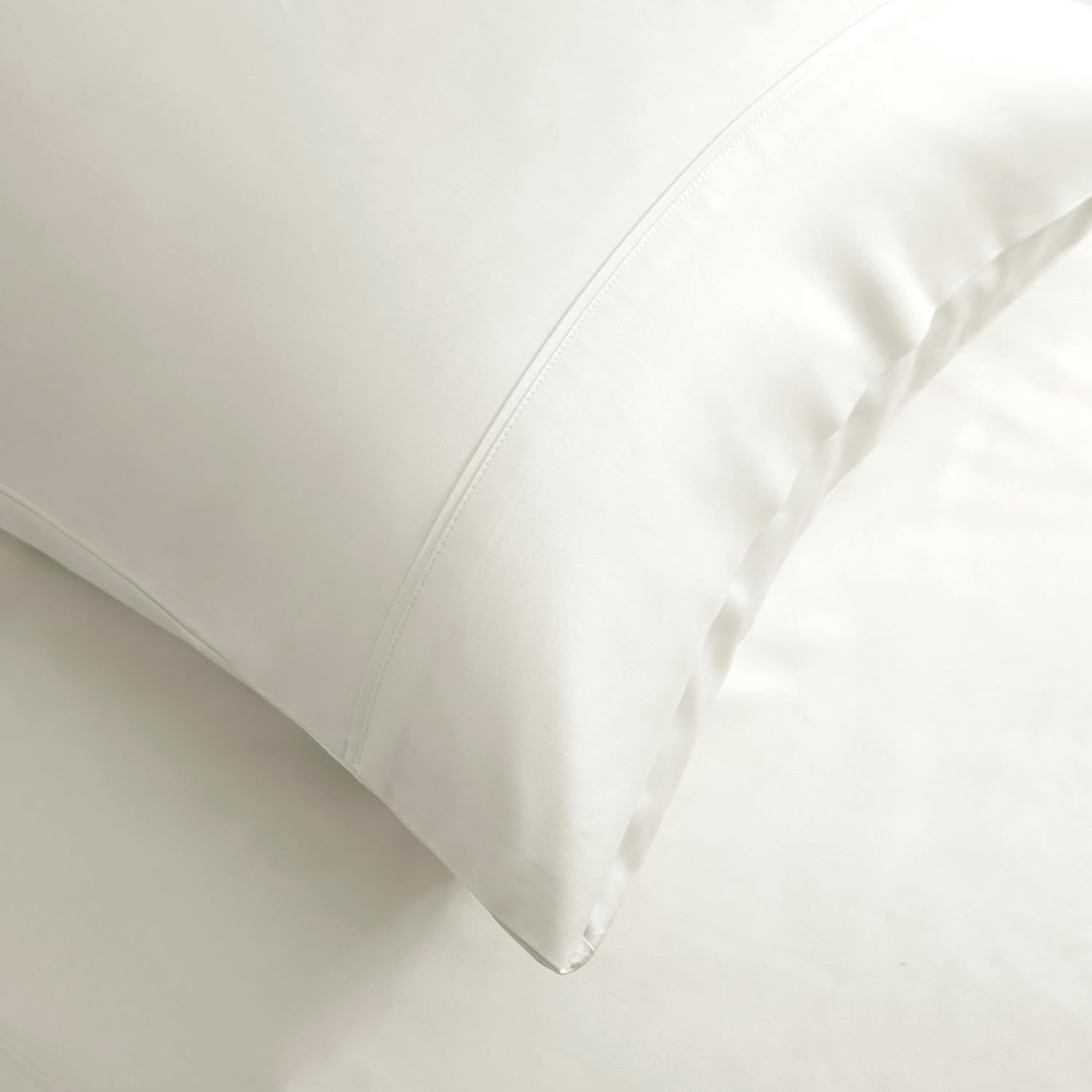 American Home Collection Bamboo Viscose Sheet Set - Silky Soft, Cooling for Hot Sleepers - 18 Inches Deep Pocket - Premium Sateen Finish - King, White