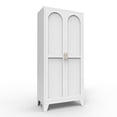 thumbnail image 2 of 61'' Tall 2-Door White Metal Storage Cabinet with Adjustable Shelves - Bedroom & Living Room Organizer, 2 of 6