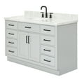 thumbnail image 4 of Ariel Hepburn 55 In. Oval Sink Vanity With 1.5 In. Carrara White Countertop In Grey, 4 of 10