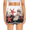 thumbnail image 3 of Picia Starfishes Shells Pattern Women's 2 in 1 Athletic Running Shorts High Waisted Workout Casual Gym Sweat Shorts with Comfy Liner Zipper Pockets-Large, 3 of 9