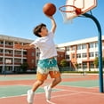 thumbnail image 5 of Lanbubble Boys Athletic Groundwork Performance Shorts Kids Mesh Breathable Quick Dry Stretch Basketball Active Sweat Shorts for 7-14 Years, 5 of 8