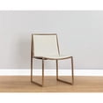 thumbnail image 2 of Sunpan Blair 17" Modern Faux Leather and Stainless Steel Dining Chair in Cream, 2 of 7