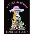 thumbnail image 3 of Women's Humorous Skeleton & Rainbow Graphic Tee - Casual Round Neck Short Sleeve, Comfortable Polyester Blend Summer Top, Machine Washable, 3 of 8
