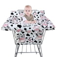 thumbnail image 2 of Shopping Cart Cover for Baby 2-in-42 High Chair Cover with Safety Harness Multifunctional Grey Pattern Cart Covers for Babies Soft Padded Grocery Cart Cover for Baby Boy Girl, 2 of 4