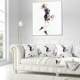 thumbnail image 3 of Designart Fashionable Young Girl - Abstract Portrait Throw Pillow - 16x16, 3 of 5