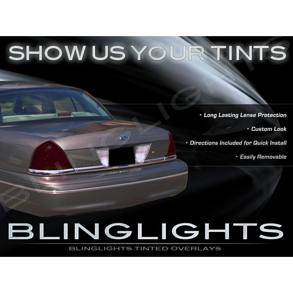2003 2004 Mercury Marauder Tinted Smoked Overlays Film for Taillamps Taillights Tail Lights Lamps