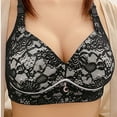thumbnail image 4 of Summer Akafmk Plus Size Womens Bras,Push Up Bras for Women,Gathering Lace Bra Without Steel Ring Large Size Thin Breathable Side Folding Adjustable Top Support Underwear Black L, 4 of 4
