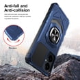 thumbnail image 4 of TJS Phone Case for Cricket Icon 2026 / AT&T Propel 3 5G, with Tempered Glass Screen Protector, [Military Grade] Robotic Magnetic Support Car Mount Metal Ring Holder Kickstand Cover (Blue), 4 of 5