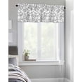 thumbnail image 4 of Retro Light Grey Farmhouse Floral Curtain Valances for Kitchen Windows,Rod Pocket Short Valance Pastoral Flowers Window Treatment for Living Room Bathroom Bedroom,42" x 12"-1 Panel, 4 of 9