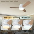 thumbnail image 3 of Surnie Ceiling Fans with Lights, 42 inch Low Profile Ceiling Fan with Light and Remote Control, Flush Mount, Reversible, 3CCT, Dimmable, Noiseless, White Ceiling Fan for Bedroom, Indoor/Outdoor Use, 3 of 8