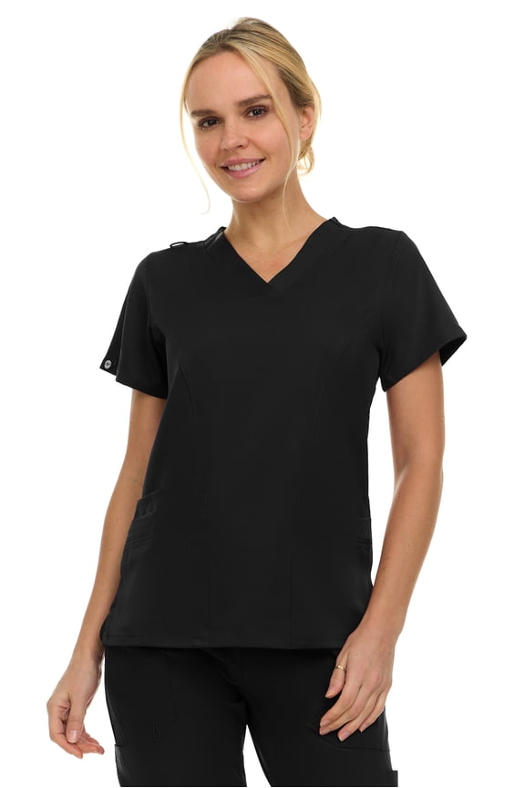 Women's Medical Scrubs Top - V-Neck 4-Way Stretch with 3 Pockets - Available in 20+ Colors