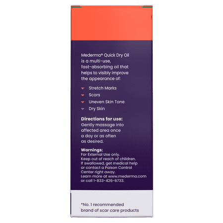 Mederma Quick Dry Oil, Scar and Stretch Mark Treatment, Fast-Absorbing, 2 Ounce