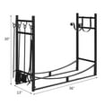 thumbnail image 2 of Gymax 36'' Fireplace Log Rack W/ 4 Tool Set Kindling Holders for Indoor Outdoor, 2 of 10