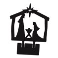 thumbnail image 4 of Adorno del nacimiento de Jesús, estatua de la Sagrada Familia, decoración de escritorio, decoración de la capilla del hogar Estilo negro D, 4 of 9