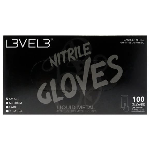 L3VEL3 Guantes (P) Guantes de Nitrilo - Metal Líquido 100 Pc L3VEL3 Guantes (P) 100 Pc