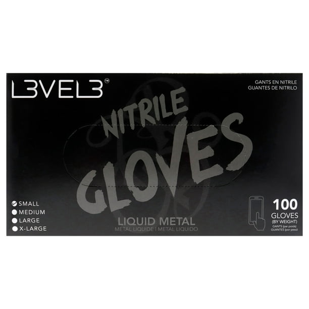 L3VEL3 Guantes (P) Guantes de Nitrilo - Metal Líquido 100 Pc L3VEL3 Guantes (P) 100 Pc