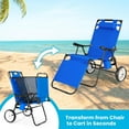 thumbnail image 4 of Slsy 2-in-1 Beach Chair with Wheels, Folding Tanning Lounger with Canopy Shade, Heavy Duty Beach Cart Chair with Integrated Wagon Pull Cart for Pool, Picnic, Backyard & Camping, 4 of 8