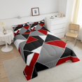 thumbnail image 4 of Erosebridal Red Triangle Bedding Twin Comforter Set,Abstract Rectangle Down Comforter,Vintage Geometric Bedding Sets Twin With Comforter,Lightweight Abstract Bedroom Decoration,Reversible,2-Piece, 4 of 8