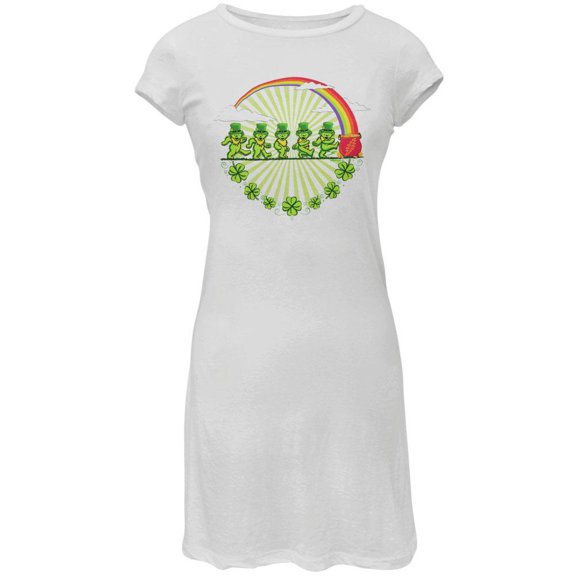 Grateful Dead - Leprechaun Bears White Juniors Capsleeve Dress - Medium