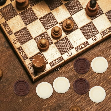 HEMOTON  24 Pcs Backgammon Board Game Checkers Playing Stones Chessboard