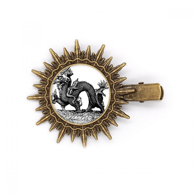 China Culture Qing Dynasty Line Drawing Hairpin Sun Headwear Retro Metal Clips Pin