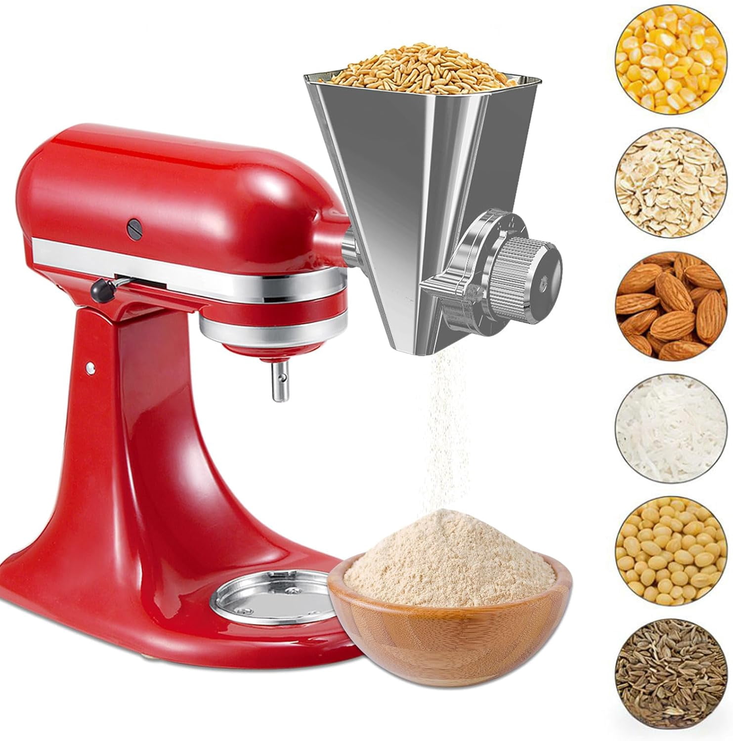 KitchenAid Grain Mill Attachment, Metal, KGM, For Wheat, Oats
