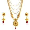 thumbnail image 4 of Sukkhi Splendid Gold Plated Long Haram Necklace Set For Women, 4 of 5