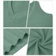 thumbnail image 5 of Paquete de 2 Camisetas Sin Mangas para Mujer, Blusas Informales Holgadas con Cuello en V para Vacaciones en la Playa. Gris y Verde S, 5 of 6
