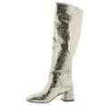 thumbnail image 3 of Bellini Remi Women's Block Heeled, Knee High Boots, Gold Metallic Crinkle, 10 Wide (D), 3 of 5
