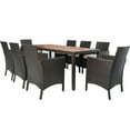 thumbnail image 3 of 9 Piece Outdoor Dining Set with 8 Chairs, Patio Wicker Dining Table Chairs Conversation Set with Seat Cushions and Acacia Wood Top Table, 3 of 7