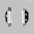 thumbnail image 3 of Paquete de 20 interruptores de luz de estilo decorativo, de un solo polo, de 3 cables, con conexión a tierra, 15 A, 120 V-277 V, color blanco, 3 of 5