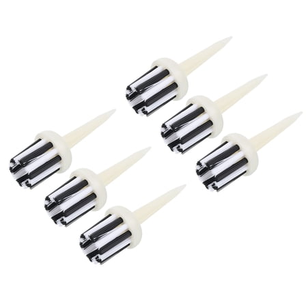 2.2 Inch Golf Tee Brush Top, 6 Pack Unbreakable Plastic Golfing Tees for Men and Women, White